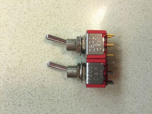 Lot Of 2 C&amp;K 2 Position ON/ON DPDT Toggle Switches 7201 Series