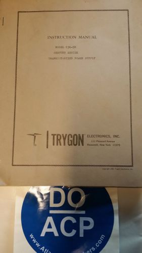 TRYGON C36-50 CENTURY SERIES POWER SUPPLY INSTRUCTION MANUAL  R3-S45