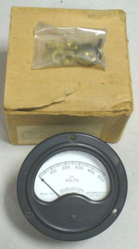 Burlington 431 0-500 dc volts gauge 2.75” round new nos for sale