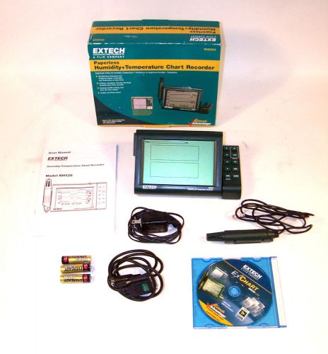 Extech RH520A Humidity &amp; Temp Chart Recorder w/ CD, Serial Cable, Power Sply Box