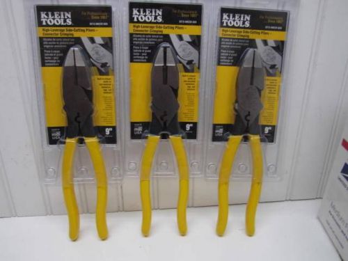 (3)Three NEW Klein Tools 9 inch High-Leverage Side-Cutting Pliers D213-9NEC N/R