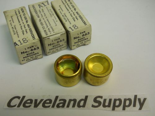 Bussmann no. 633 fuse reducers 60 a to 30a 600v (3 pair) new condition in box for sale