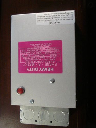 Static phase converter hp 3/4 - 1-1/2 691482011204 heavy duty usa |kr3| for sale