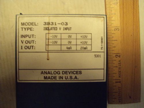 3b31-03 analog devices isolated  volt input -10 to +10v; vout -10 to +10, 4-20ma for sale