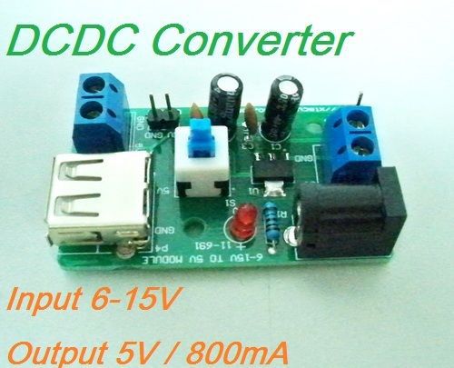 DC-DC Converter 6-15V Step-down to 5V Module Power Supply DC USB Pin Connector