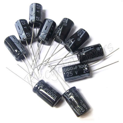 50 x 25v 1000uf 10 x17 mm radial electrolytic capacitor for sale