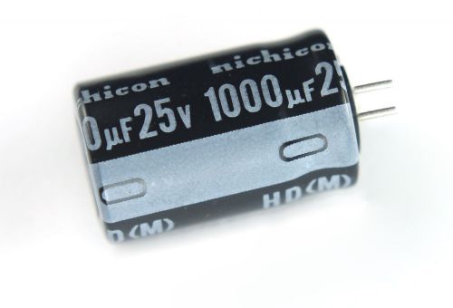 25pcs nichicon hd 1000uf 25v 105c radial electrolytic capacitor low esr for sale