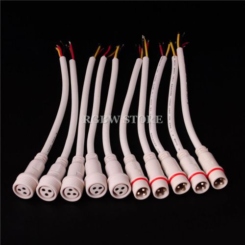 10sets 3pin 20agw cable ip67 waterproof led connector - ws2812b ws2811 led strip for sale