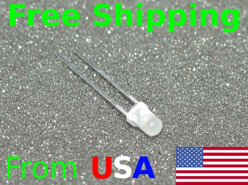 20 pcs 3mm 2pin White Round-top Diffused LED (Ships from USA)