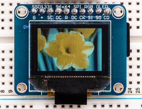 Oled breakout board - 16-bit color 0.96&#034; w/microsd holder for sale