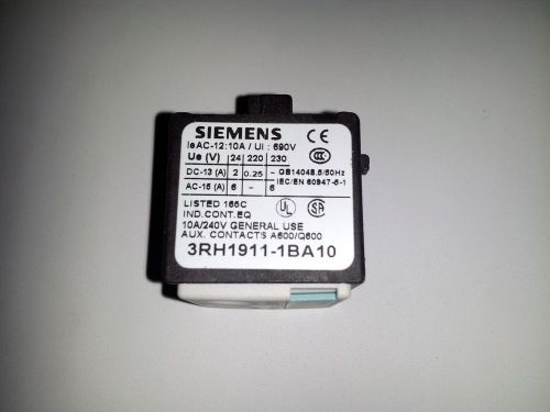 Siemens Auxiliary Front N.O.Contact 3RH1911-1BA10