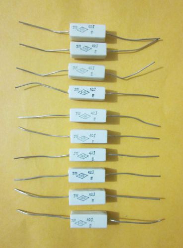 Lot of 10 Pcs. x Axial Ceramic Cement Resistor 50 OHM 5W - NOS
