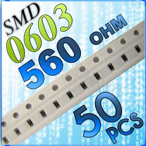 50 560R 560 ohm ohms SMD 0603 Chip Resistors Surface Mount watts (+/-)5%