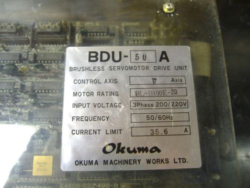 okuma servomotor drive unit BDU-50A  Y axis