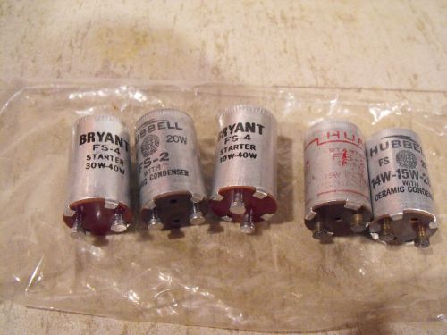 Five New Never used Hubbell &amp; Bryant Flouorescent  Fixture Starters