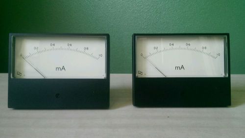 Two (2) sifam new analog panel meters 0-1 ma 4 x 5 inch for sale