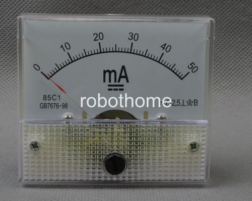 DC Ammeter Head Current Measuring Panel Meter Head Pointer Mounting 85C1 50MA