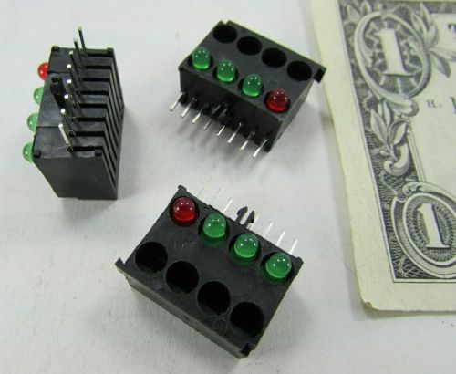 Lot 10 mounted led light bars 1 red 3 green megery circuit board instrumentation for sale