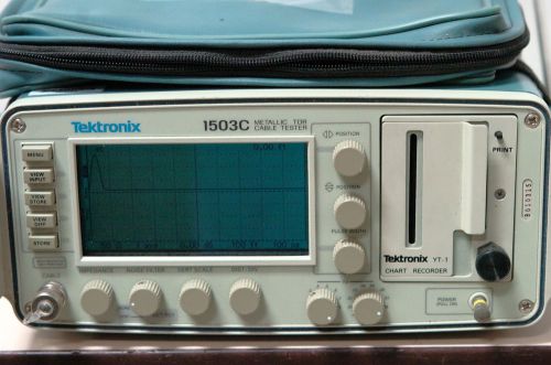 Tektronix 1503c metallic tdr cable tester w/option 04 yt-1 chart recorder for sale