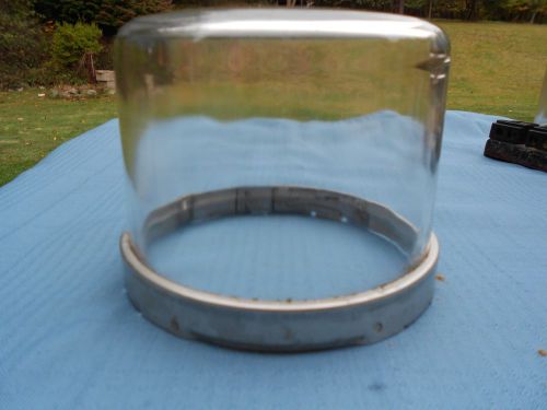 Vintage Electric Meter Glass Cover  5 1/2&#034; diameter with Metal band