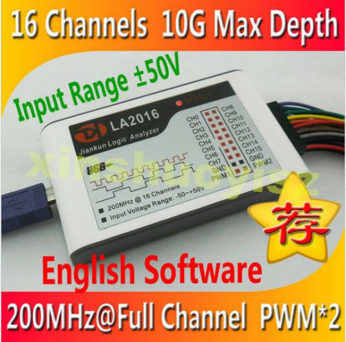 [1x]LA2016 USB Logic Analyzer 200M max sample rate,16Channels,10B samples, 2 PWM