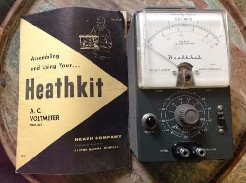 Vintage Heathkit A.C. Voltmeter Model AV-2 Electrical Test Equipment 1956 Manual