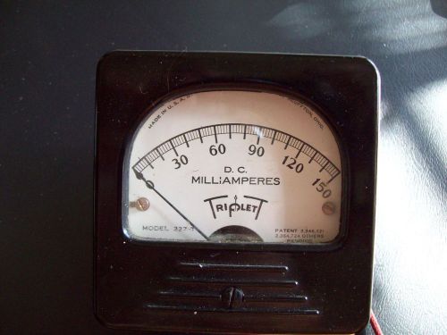 Vintage Triplett Ammeter model 327-T    0-150 milliamps DC
