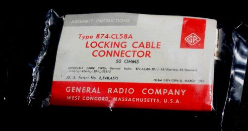 GENERAL RADIO MODEL 874-CL58A:Locking Cable Connector  NOS with manual