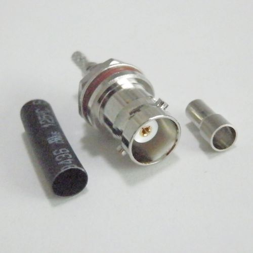 Bnc female nut bulkhead crimp rg174 rg316 lmr100 rf connector adapter for sale