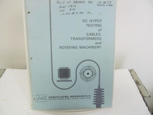 Associated Research DC Hypot Testing Instruction Manual