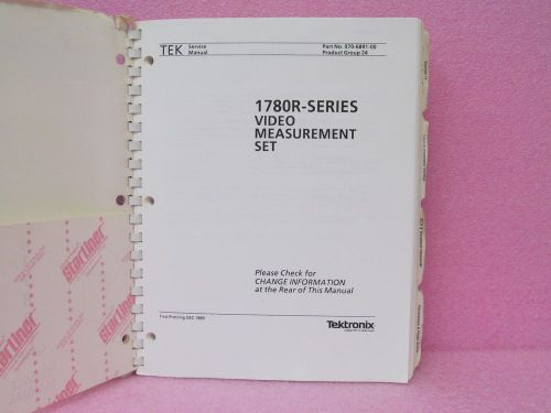 Tektronix 1780R-Series Video Measurement Set Service Manual w/schematics (12/89)