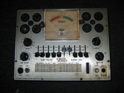 EICO Electronic Instrument Co. Model 625 Tube Tester Match Chart Works or Parts