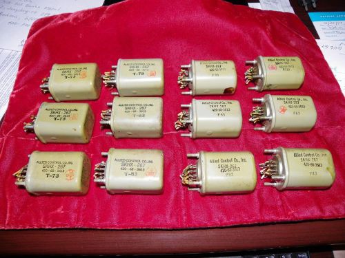 12 VINTAGE ELECTROMAGNETIC ALLIED CONTROLS RELAYS SKHX-267 VARIOUS T-73, P-83 ET