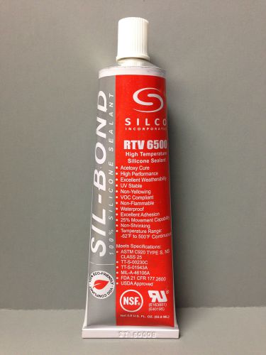 Silco 6500 RTV Red Silicone Sealant Adhesive High Temp Food Grade Hi Heat 2.8 oz