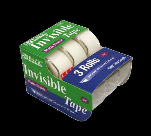 BAZIC 3/4&#034; X 500&#034; Invisible Tape (3/Pack), Case of 24