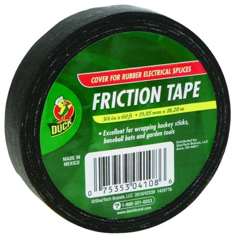 New duck brand 393150 friction tape, 3/4-inch by 60 feet, single roll, black for sale