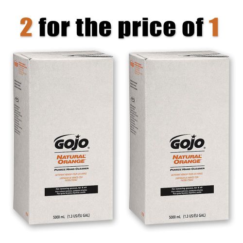 Lot of 2 gojo orange hand cleaner 5000ml refill lotion heavy duty pumice for sale