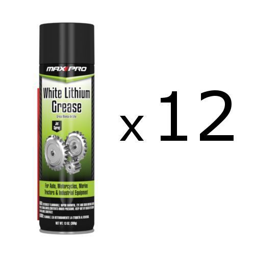 12 pack - max pro white lithium grease 13oz cans #4088 lubricant for sale