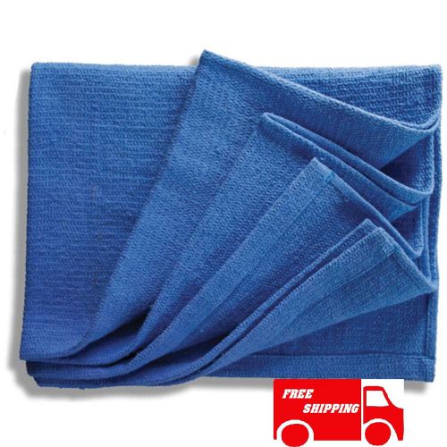 100 NEW BLUE GLASS CLEANING SHOP TOWEL/HUCK TOWELS