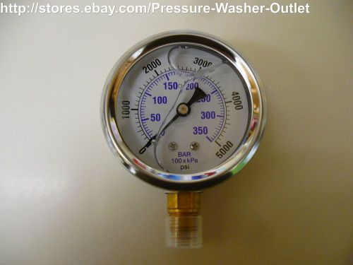 0-5000 psi liquid filled pressure gauge pic brand 1/4npt bottom mount 2 1/2 face for sale