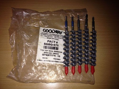 LOT OF 5 NEW GOODWAY SGBQ-075 7/16&#039;-5/8&#034; DUAL DIAMETER SPIN-GRIT BRUSHES