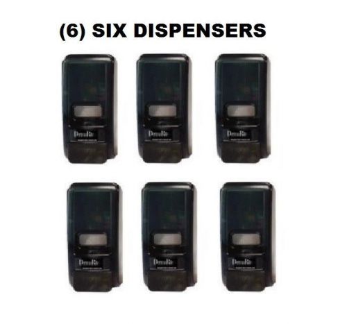 (6) six dermarite 1000ml black liquid soap wall dispensers new! for sale