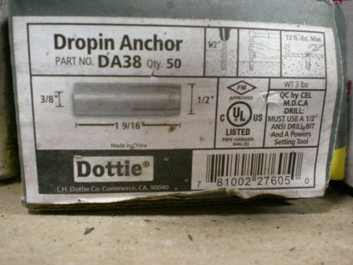 3/8&#034; drop in anchor (50pcs) Zinc (With setting tool)