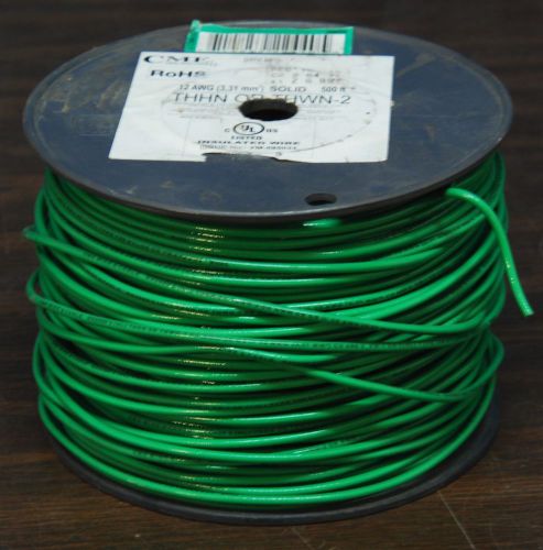 500&#039; cme wire rohs 14 awg solid thhn/thwn 600v, vw-1 for appliances, green for sale
