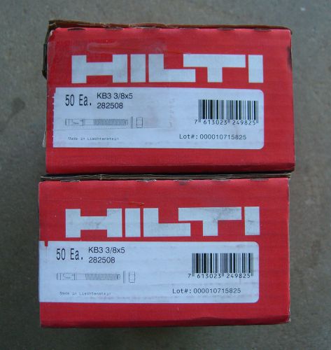 Hilti KB3 3/8 X 5 Expansion Wedge Anchor #282508 Lot of 100 (2 Boxes)