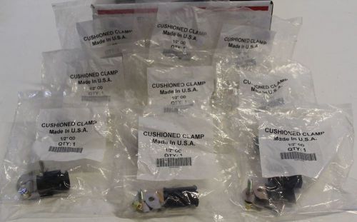 Lot of (9) Cushioned Clamps 1/2&#034; OD FREE EXPEDITED SHIPPING