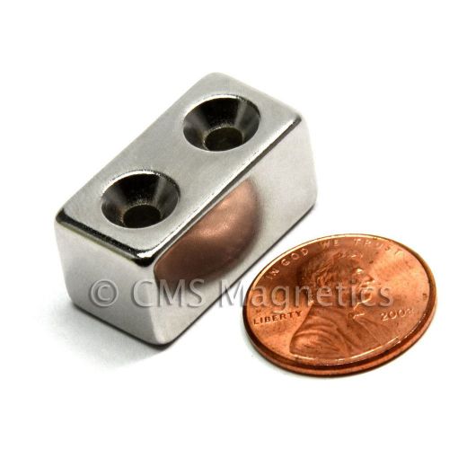 Neodymium magnets n42 1&#034;x1/2&#034;x1/2&#034; w/ 2 countersunk holes for #6 screws 100 pc for sale