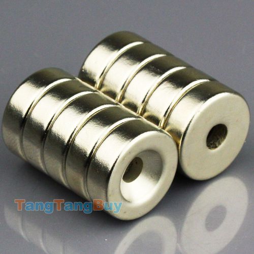10pcs n50 round neodymium countersunk ring magnets 15 x 5 mm hole 5mm rare earth for sale