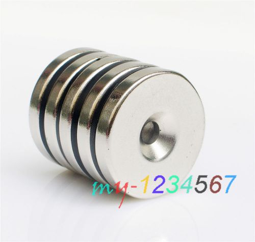 5pcs Strong Disc Round Rare Earth Permanent D40x5mm Hole 6mm Magnets
