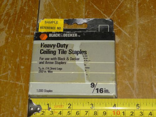 Black &amp; Decker Heavy Duty Ceiling Tile Staples 9/16&#034; inch ~ 1,000 Staples